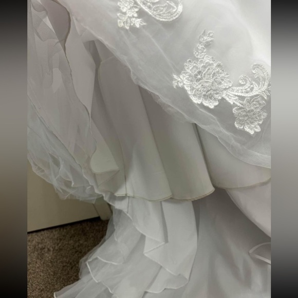 David’s Bridal - Lace & Tulle Ballgown Wedding Dress - Picture 8 of 9